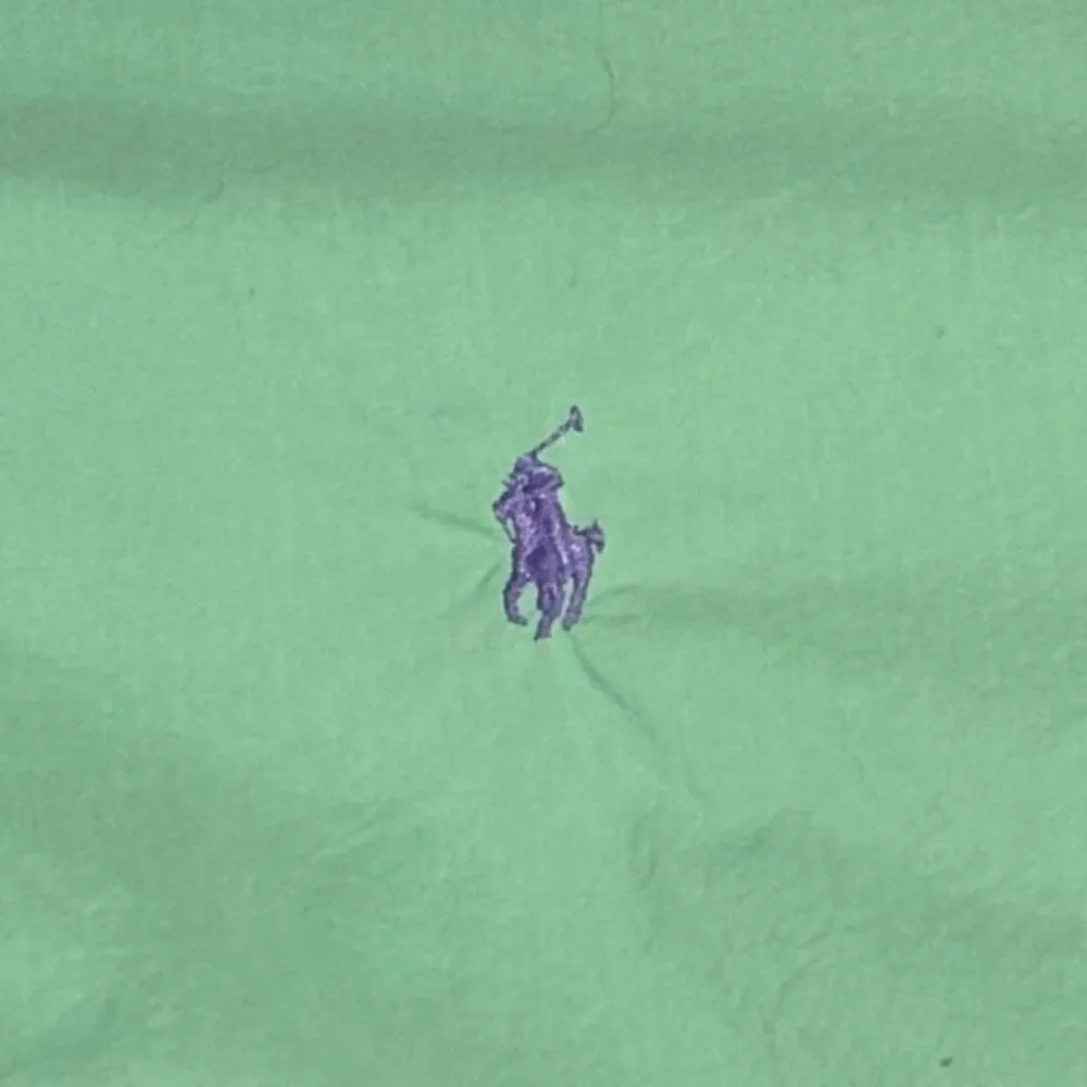 Ralph Lauren Men’s XL Lime Green Short Sleeve Button Down Purple Pony Preppy